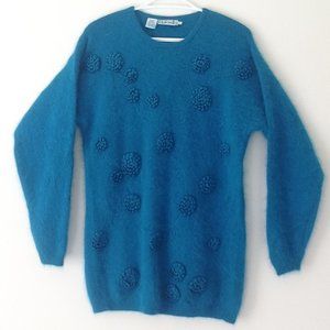 Rafaella Angora Teal Blue Sweater Tunic size S